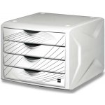 Helit Chameleon H6129505 zásuvkový box 4 zásuvky bílý A4 – Zboží Mobilmania