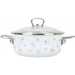 BELIS Smaltovaný rendlík se skleněnou poklicí 20 cm 2.3 l PREMIUM bílý 72920-041DPIN3 – Sleviste.cz