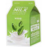A'Pieu Green Tea Milk One-Pack zklidňující jednorázová bavlněná maska s extrakty mléka zeleného čaje a vilínu 21 g – Zboží Dáma