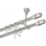OK-GarnýžeCZ Garnýž kovová dvouřadá 16mm Cylinder double satina 220 cm do stropu / kroužky s žabkou – Hledejceny.cz