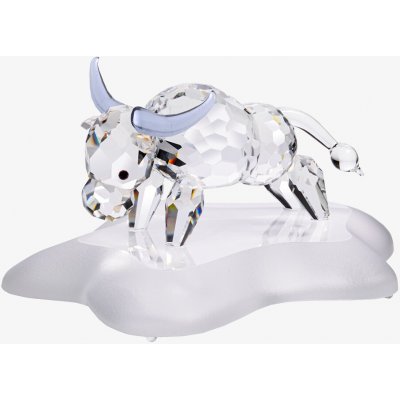 Preciosa Skleněná figurka Buvol - čínský zodiak z českého křišťálu Preciosa, podstavec, šedá – Hledejceny.cz