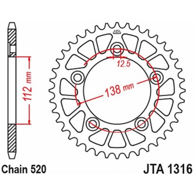 JT Sprockets JTA 1316-44BLK | Zboží Auto