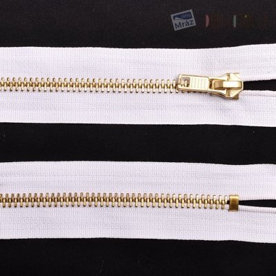 Zip džínový bílý 10 cm – Zboží Mobilmania