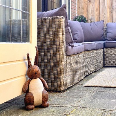 Esschert Design Koženková dveřní zarážka ZVÍŘÁTKA,18/20/25cm Zajíc Rubby – Zboží Dáma