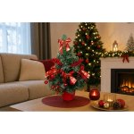 MagicHome vánoční stromeček ozdobený, zasněžený, červený, 40 cm – Hledejceny.cz