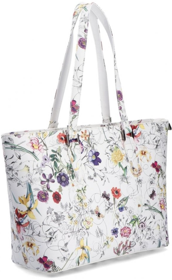 LeSands kabelka s květinovým potiskem 4028 PRINT A Bílá