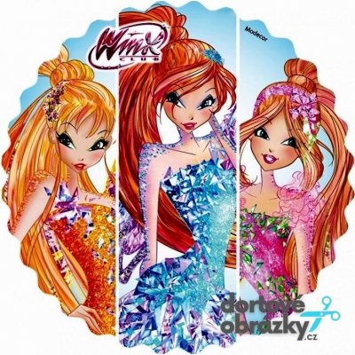 Jedlý tisk WINX ● materiál: FONDÁNOVÝ DECORLIST ✴️, ● velikost: průměr 20 cm ☝ – Zboží Mobilmania