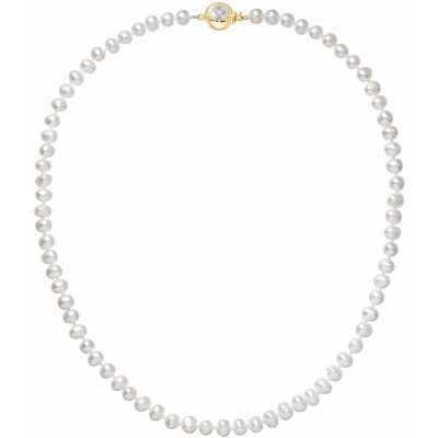 Evolution Group Perlový náhrdelník z říčních perel se zapínáním ze 14 karátového zlata 922001.1/9270A bílý
