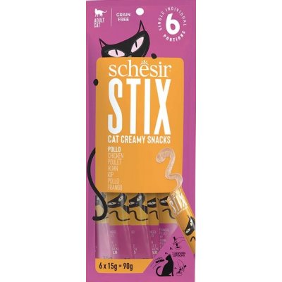 Schesir Cat Stix Liquid Snack kuře 6 x 15 g – Zbozi.Blesk.cz
