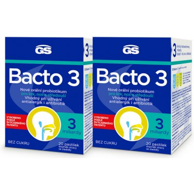 GS Bacto 3 pastilek 20 balení 2 ks – Hledejceny.cz