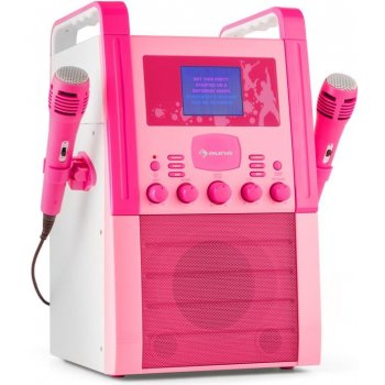 Auna KA8P V2 PK růžová karaoke systém s CD přehrávačem AUX 2 mikrofony KS1 KA8P V2 Pk