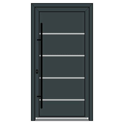 OknaDvereNaMiru.cz Vchodové dveře INOX 1436 ořech 105 x 220 cm – Zboží Mobilmania