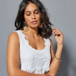 Blancheporte Tunika s macramé náprsenkou bílá – Sleviste.cz