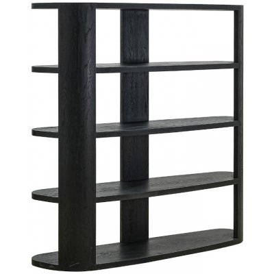 Černá dubová knihovna Richmond Navarino 160x150 cm – Zboží Mobilmania