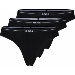 Hugo Boss 3 PACK dámská tanga BOSS 50510030001 černá
