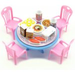 Teddies Stůl a židle s doplňky plast 12cm asst 3 barvy v blistru – Hledejceny.cz