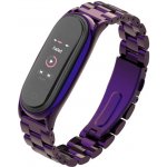 Xiaomi Mi Band 3/4/5/6 náhradní náramek/řemínek - BO chirurgická ocel Fialová MBSCZ-5BOCHFIA