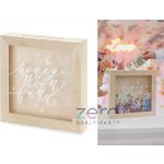 Krabička (truhlička) svatební dřevěná na přání/peníze 30x30 cm - přírodní s tiskem – Hledejceny.cz