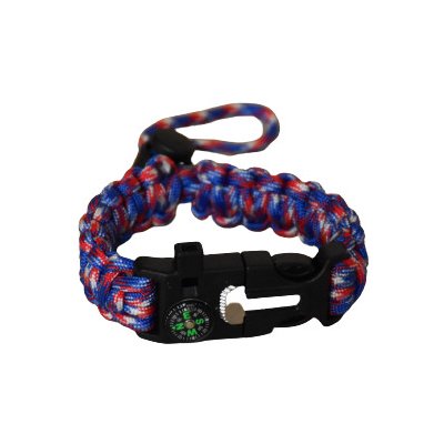 KPZ Outdoor Paracord 5 v 1 nastavitelný červená/modrá/bílá – Zboží Mobilmania