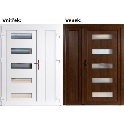 Soft Dvoukřídlé vchodové 6300+Panel Plný Zlatý dub/bílá levé 150 x 200 cm – Hledejceny.cz