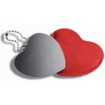 Šperky4U KZ013 ocelové kapesní zrcátko srdíčko červené – Zboží Mobilmania