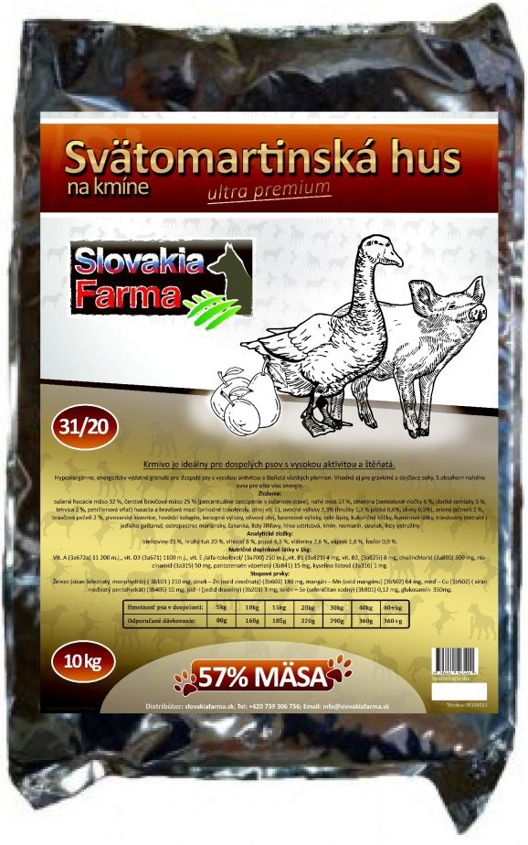 Slovakia Farma Hypoalergenní Svätomartinská hus 31/20 10 kg
