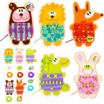 Tooky Toy arkádová hra Zvířátka na šněrování 5v1 – Zboží Dáma