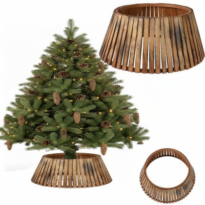 Lebula Obal na květináč pro vánoční stromek dřevěný rustikální d – Zboží Dáma