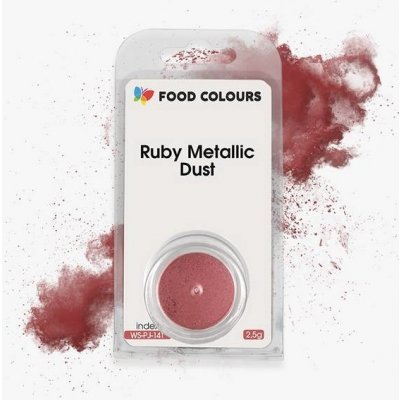 Food Colours Jedlá prachová perleťová barva Ruby Metallic Dust 2,5 g Rubínová – Hledejceny.cz