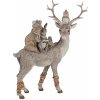 Vánoční dekorace Dekorativní soška jelena se zvířátky na hřbetu 20*8*25 cm