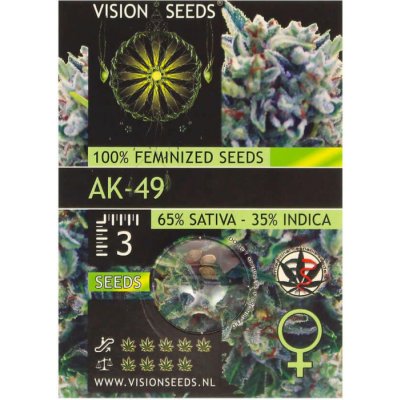 Vision Seeds AK-49 semena neobsahují THC 3 ks