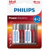 Baterie primární Philips Power Alkaline AA 6KS LR6P6BP/10