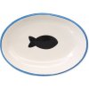 Miska pro kočky Magic Cat miska keramická ovál potisk ryba modrá 13 x 9 x 2,5 cm 0,19 l
