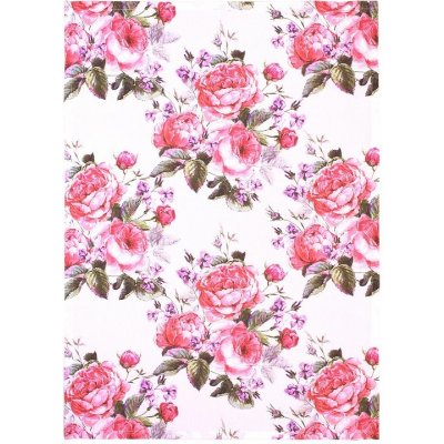 SCANquilt utěrka FLORA růže bílorůžová 50 x 70 cm – Sleviste.cz