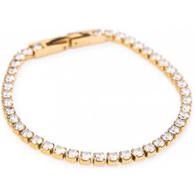 franco bene Náramek s malými kamínky pozlacený 1369