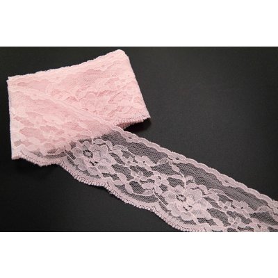 Silonová krajka - světlá lososvě růžová - šířka 4 cm – Hledejceny.cz