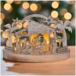 Solight vánoční dřevěný betlém podsvícený 5x LED přírodní dřevo 25cm 2x AA – Zboží Mobilmania