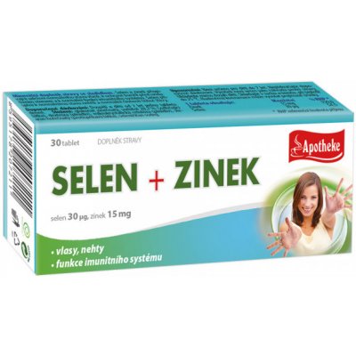 Apotheke Selen + zinek 30 tablet – Zbozi.Blesk.cz