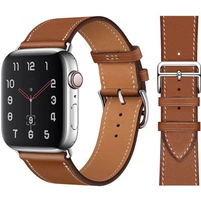 AW Kožený STYLISH řemínek na Apple Watch - Hnědý Šířka uchycení řemínku: 38/40/41mm Hnědý IR-AWKZST06