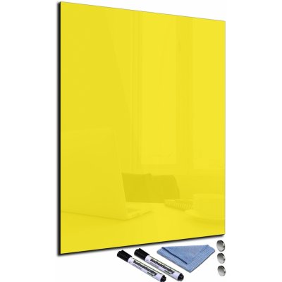 Glasdekor Magnetická skleněná tabule 120 x 90 cm citrónová – Zboží Mobilmania