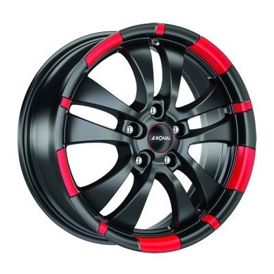 Ronal R59 7,5x17 5x108 ET45 jetblack matt red rim – Sleviste.cz