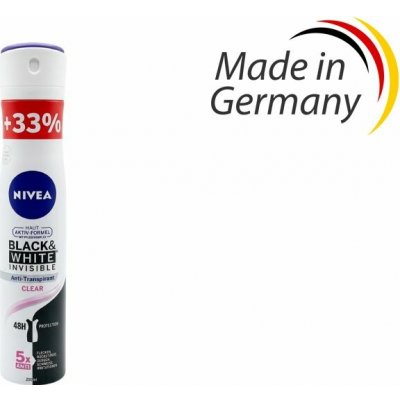 Nivea Invisible Black & White Clear deospray 200 ml – Zboží Dáma