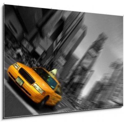 Obraz 1D - 100 x 70 cm - New York City Taxi, Blur focus motion, Times Square New York City Taxi, Blur zaostřování, Times Square – Zboží Mobilmania