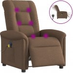 vidaXL Zvedací masážní polohovací křeslo textil 3302983 Hnědá – Zboží Dáma