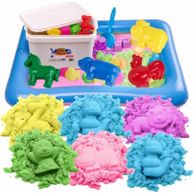 BibiMoon Kinetický písek 6 kg, pískoviště, formičky, velká sada XL – Zboží Mobilmania