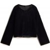 Dámská Trička VANS Mila Open Knit Crop Crew Black