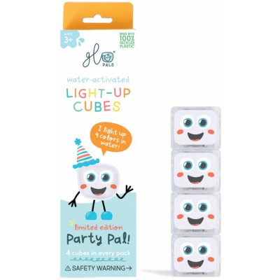 Glo Pals svítící senzorické kostky do vody vícebarevné Party Pal 4 ks – Zboží Dáma