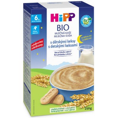 Hipp Bio Mléčná kaše na dobrou noc s dětskými keksy 250g