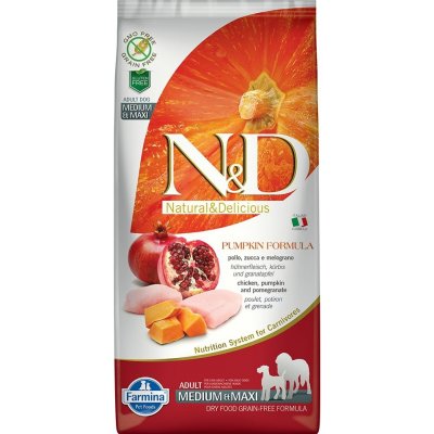 N&D Pumpkin Dog Adult Medium & Maxi Grain Free Chicken & Pomegranate 12 kg – Zboží Mobilmania