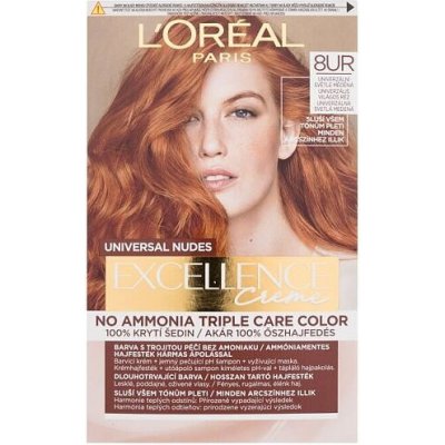 Barva na vlasy L'Oréal Paris Excellence Creme Triple Protection 8UR Universal Light Copper 48 ml – Zboží Mobilmania